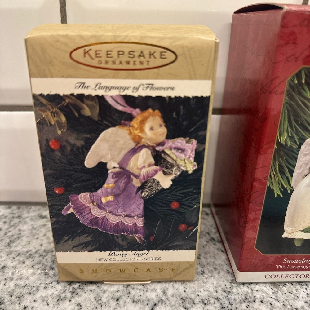 Hallmark Language of Flowers Angel Ornaments Multicolor Floral Set of 4 - Picture 3 of 10
